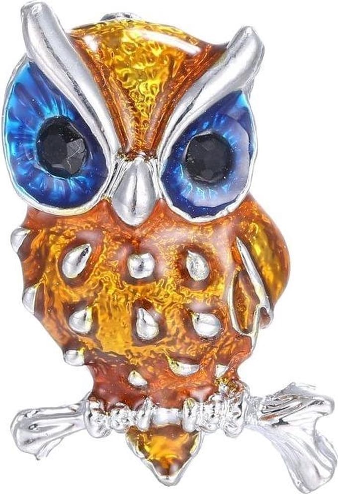Fako Bijoux® - Broche - Uil - 20x32mm - Goudkleurig