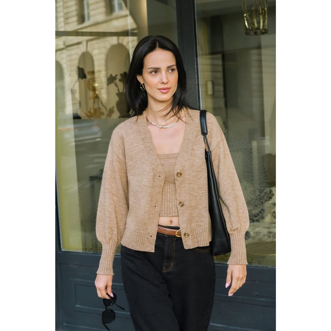 Daily Ritual Khaki Cardigan