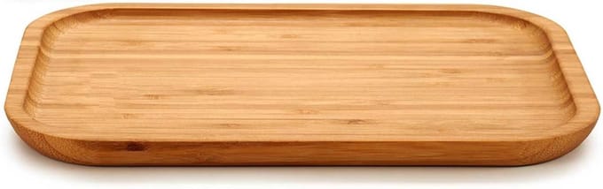 Kinvara serveerplank - bamboe - 25 x 18 cm - met rand - hapjes en gebak