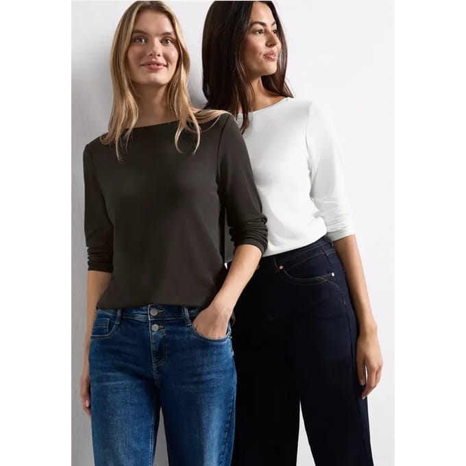 Set van 2 longsleeves met boothals