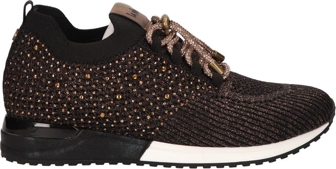 La Strada Sneaker Brons Zwart Knitted - Damesschoenen - Maat - 37