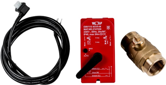 Wolf 2-weg Afsluitventiel DN 25 RP 1 230V voor CHA, 9146879