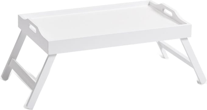 Zeller Dienblad - MDF - met poten - inklapbaar - wit - ontbijt op bed - 56 x 35 cm
