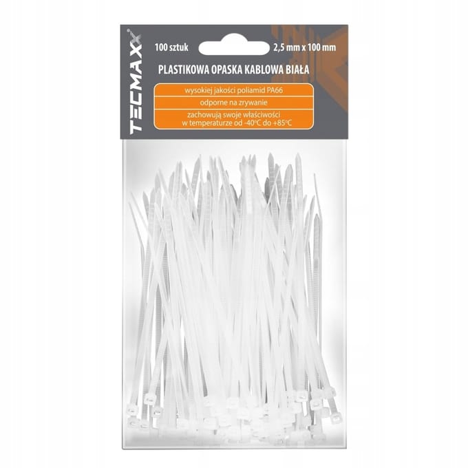 100x Witte Kabelbinders 2.5x100mm - Duurzaam en Veelzijdig
