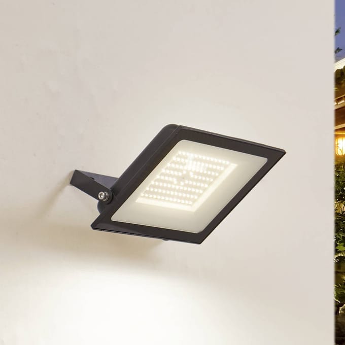 PRIOS LED-buitenspot Maikel, 100W, 8000lm, metaal