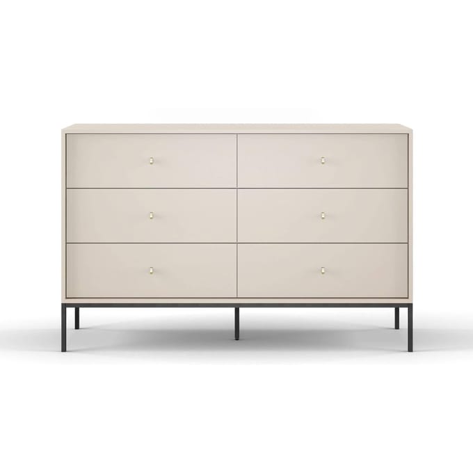 Selsey Monne - Dressoir 154 cm met zes laden -Beige