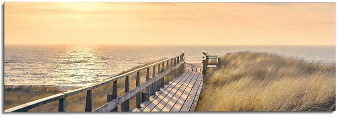 Schilderij Strandpad - 52 x 156 - Hout - REINDERS
