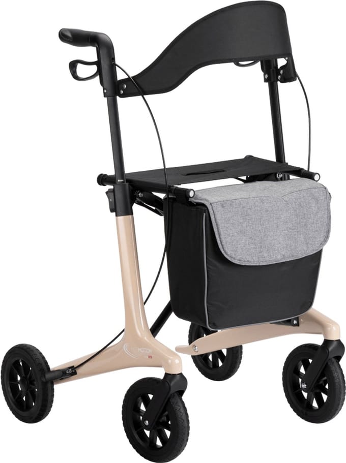MultiMotion - Carbon rollator maat M - 5,5 kg - Softwielen - Beige