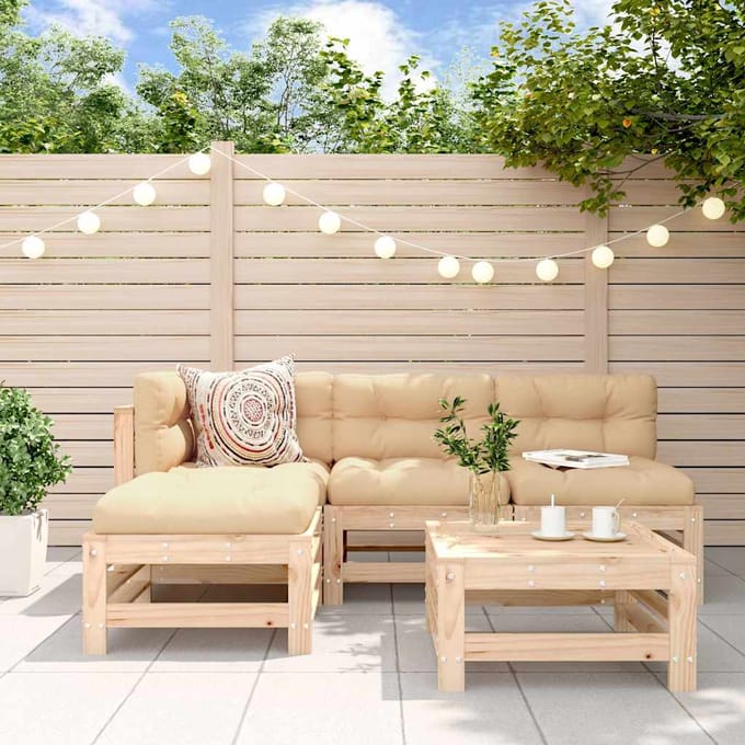 vidaXL - 5-delige - Loungeset - massief - grenenhout