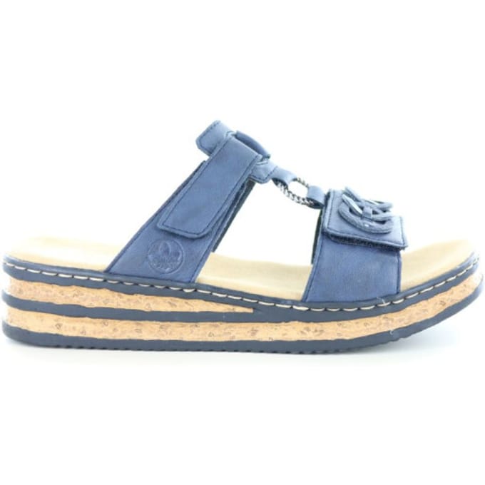 Rieker Ring Slippers Blauw Synthetisch - Dames - Maat 42