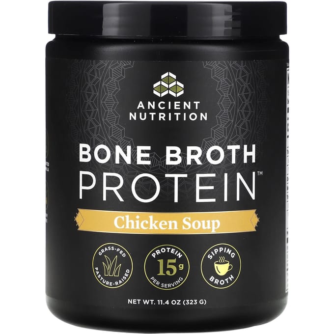 Ancient Nutrition, Protéine de Bouillon d'Os, Soupe au Poulet, 11,4 oz (323 grammes)