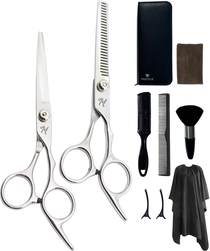 Complete Kappersset - 14 Delig - Kappersschaar Rechtshandig - Uitdunschaar Kapper - Hair Scissors - Coupeschaar - Haarschaar Set