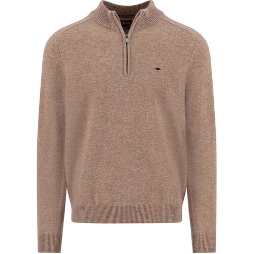 Fynch-Hatton Trui Troyer Zip Lambswool Taupe / male