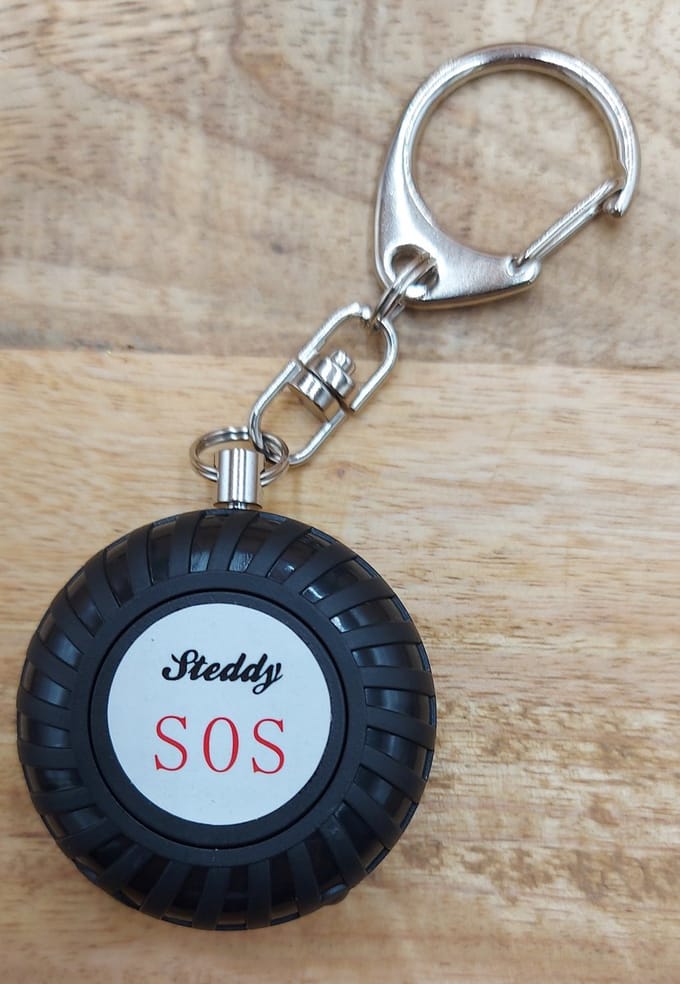 Persoonlijk alarm rond - sleutelhanger - 130dB - safety -zwart - oplaadbaar