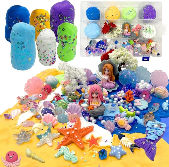 Zeemeermin Speelgoed Set - Sensorische Bak - Creatief Spelen - 150 Delige Kit - 30 x 20 cm