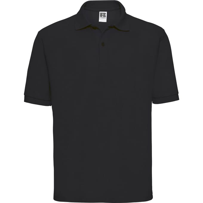 Russell Heren Polycotton Pique Poloshirt (Zwart)