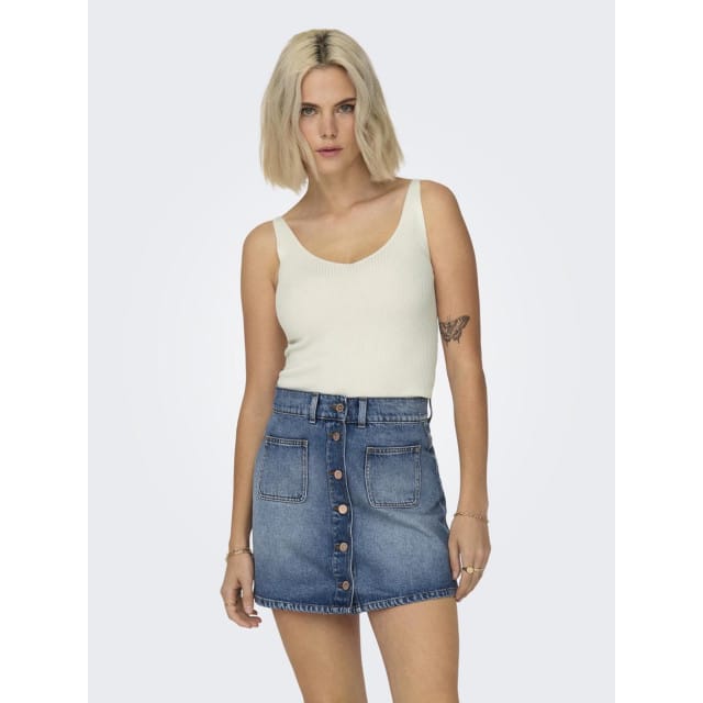 Jacqueline de Yong witte dames top   V-hals   Slim Fit   Mouwloos Wit XS