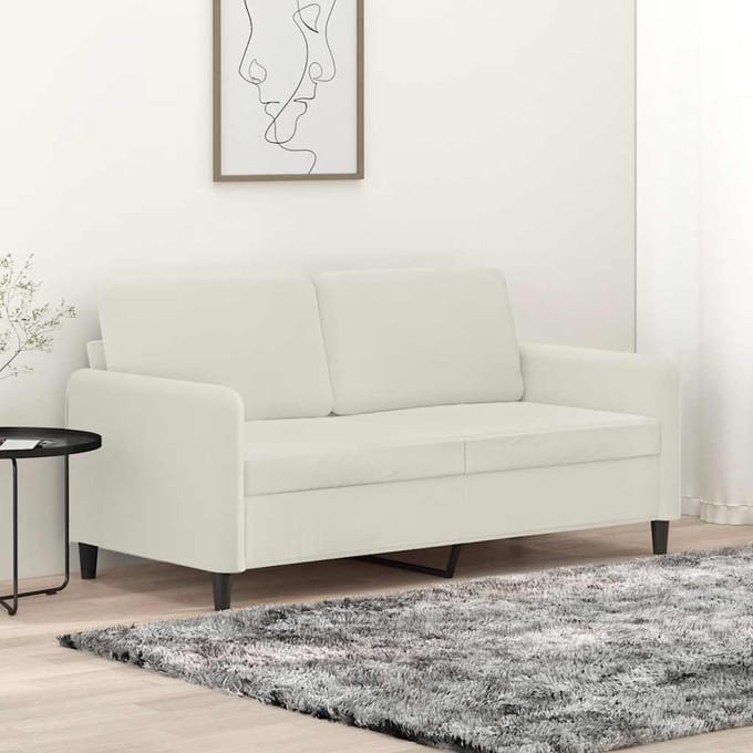 vidaXL - Tweezitsbank - 140 - cm - fluweel - crèmekleurig