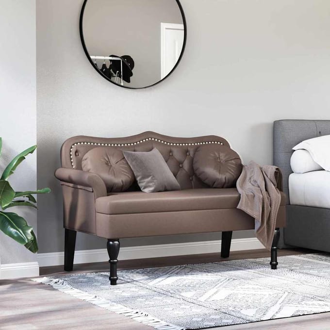 vidaXL - Chesterfield - Bank - Bruin - 120,5 - x - 65 - x - 75 - cm - Kunstleer