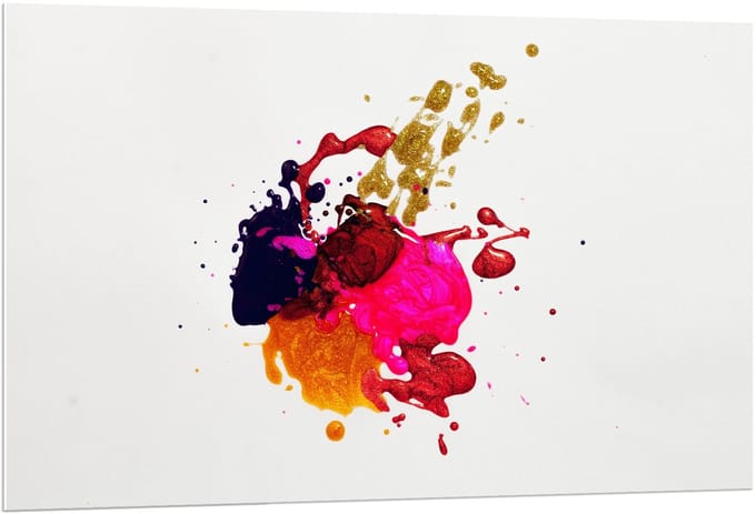 Forex - Gekleurde Verfvlekken - 120x80cm Foto op Forex