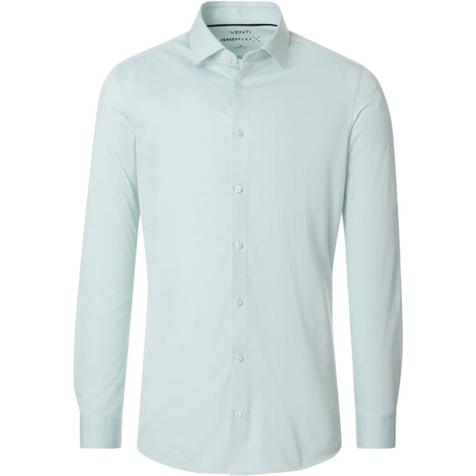 VENTI modern fit overhemd - jersey - lichtgroen - Strijkvriendelijk - Boordmaat: 46