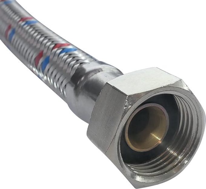 Flexibele Aansluitslang Set van 2 - 500mm - 3/8" Vrouwelijk - Waterkraan - Sanitair - Verwarming - Max. Temperatuur 90°C