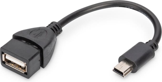 Digitus USB 2.0 Adapter [1x Mini-USB 2.0 B stekker - 1x USB 2.0 bus A] AK-300310-002-S 20.00 cm