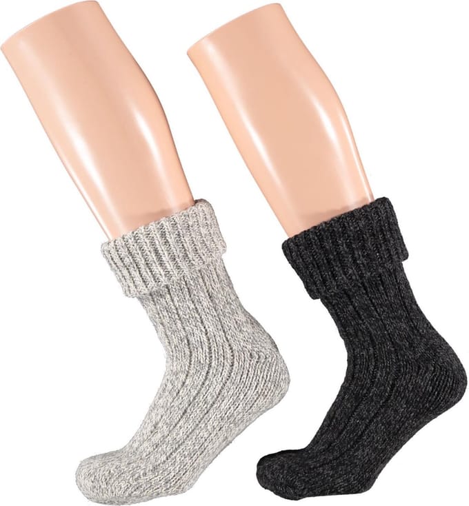 Slofsokken - Apollo - Vrouwen - Grijs/Zwart - Maat 39-42 - 2 paar - 2-pack