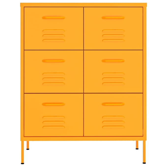 vidaXL - Ladekast - 80x35x101,5 - cm - staal - mosterdgeel