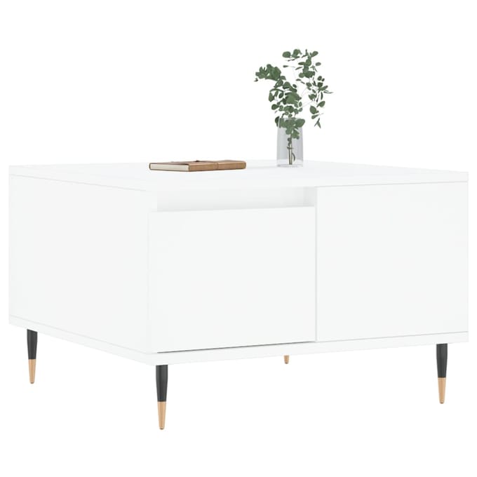 vidaXL - Salontafel - 55x55x36,5 - cm - bewerkt - hout - wit