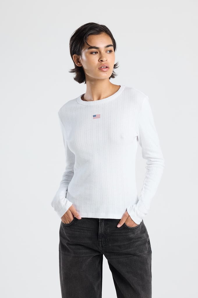 America Today Lisa Zg White Taglia: L | Maglie a manica lunga Outlet | Donna | Bianco