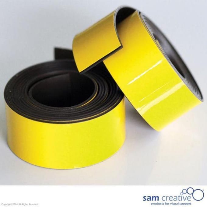 Sam Creative Magneetband 20mm - Whiteboard - Geel - 2 rollen