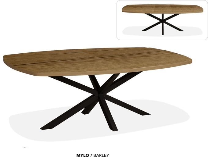 Maxfurn - Deens ovale uitschuiftafel 200/260cm | Zeer krasvast | Kleur: Barley