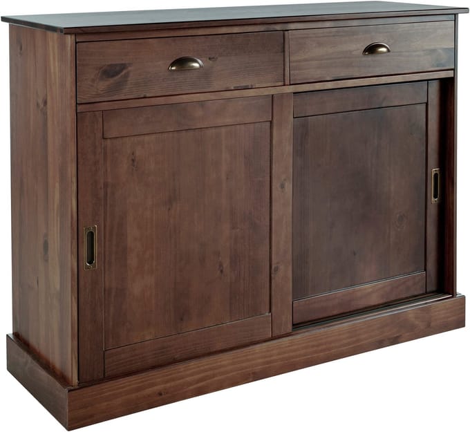 Harry-Dressoir met 2 deuren en 2 laden bruin gelakt grenen