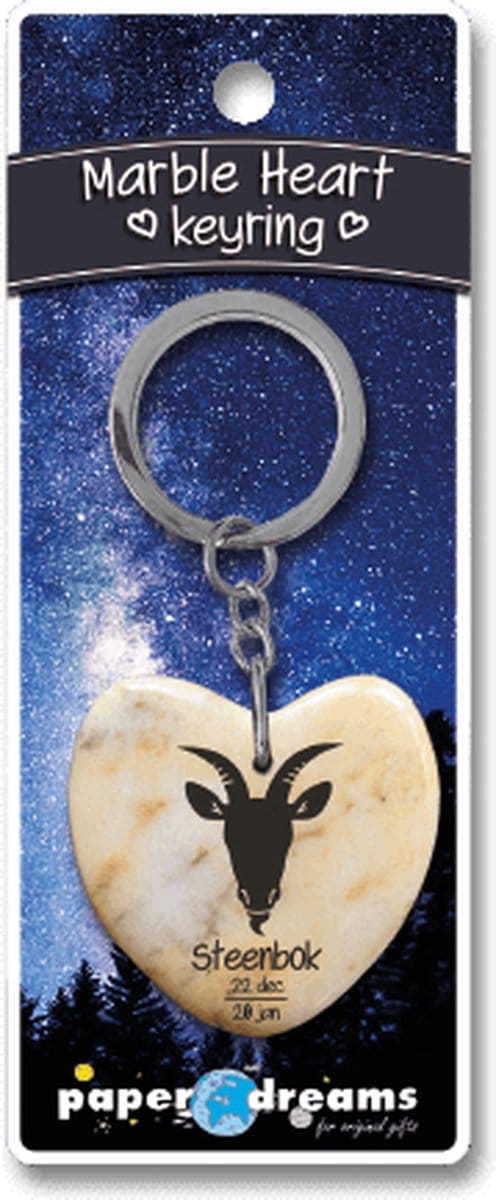 Paper Dreams Marmer - sleutelhanger - hart - steenbok - HANBAR