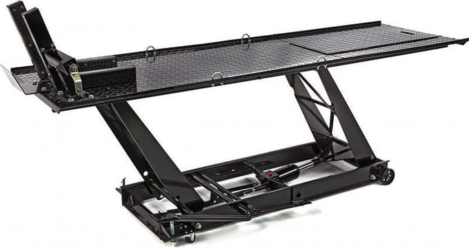 HBM 450 kg Motorheftafel Hydraulisch Met Luxe voorwielklem - Zwart