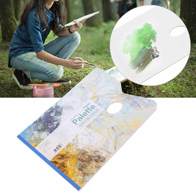 25 Vellen Wegwerp Palet Professioneel Gouache Olieverf Palet Pad Wit Papier white