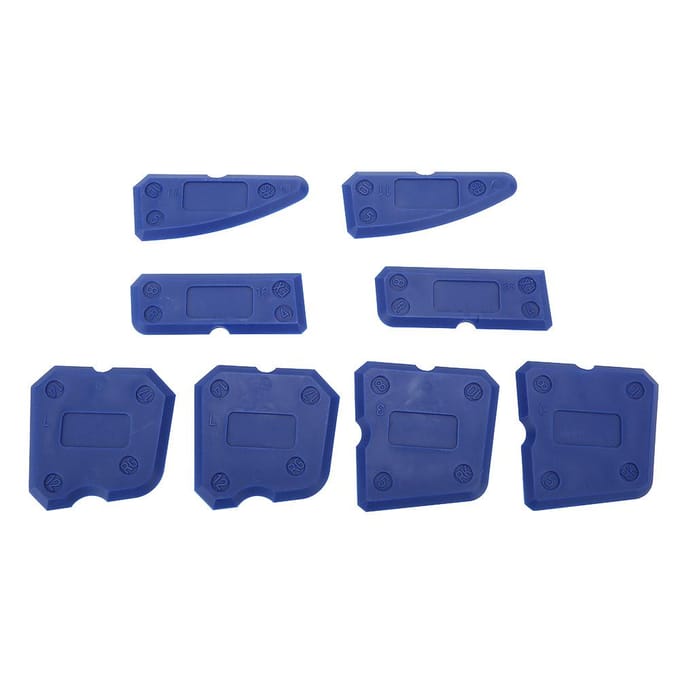 8PCS Kit Voegmiddelgereedschap Silicone Glas Cement Kit Voegschraper voor Afdichtmiddel Voegmiddel Afwerking Afdichten blue