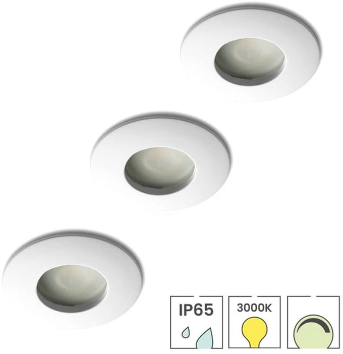 Lybardo - Inbouwspots badkamer 3-pack + LED Spot 5.5W - Dimbaar - Modern Warmwit Licht
