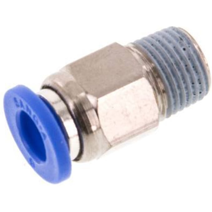 6mm x R1/8'' Messing/PA 66 Insteekfitting buitendraad NBR [5 Stuks]