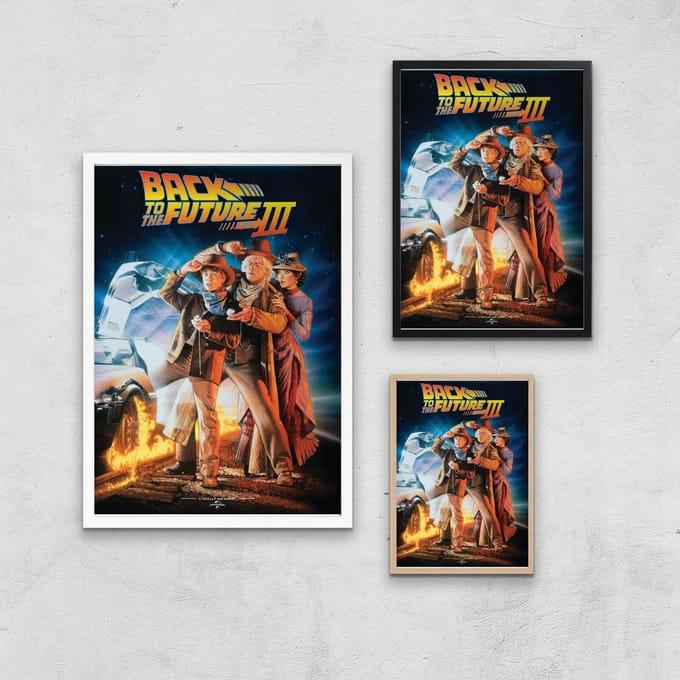 Back To The Future Part 3 Giclee Art Print - A2 - Black Frame