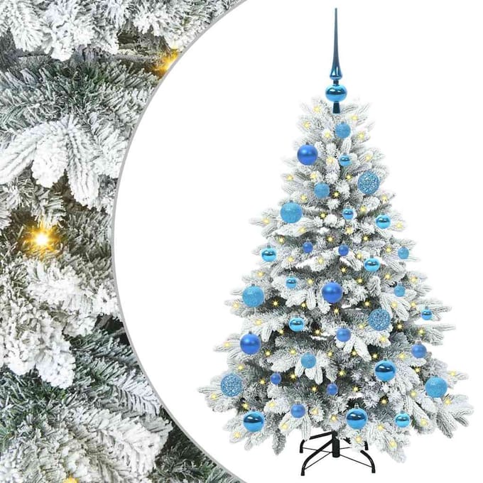 vidaXL - Kunstkerstboom - met - 150 - LED - met - standaard - Wit - 120 - cm - PE - en - PVC