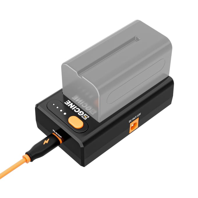 ZGCINE NPF-02 NP-F Serie Batterijlader Batterijadapterplaat met Type-C Bidirectionele PD zwart