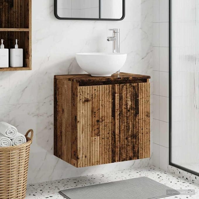 vidaXL - Wandgemonteerde - wastafel - van - een - meubel - Oud - hout