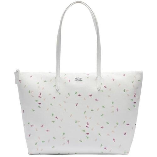 LACOSTE Schoudertas Shopper Shopping Bag Confetti Croc Farine Wit