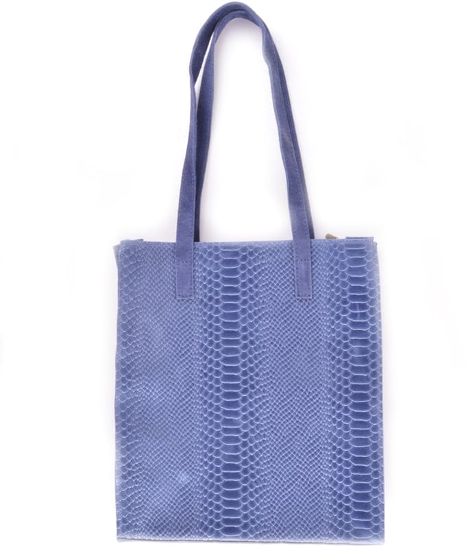 Giuliano lederen shopper Elara - Made in Italy - Jeans blauw