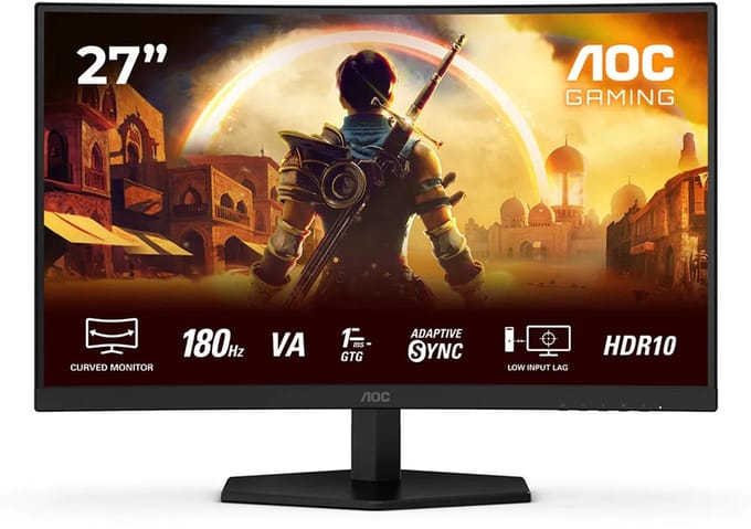 AOC G4 C27G42E - Full HD Curved Gaming Monitor - 180hz - 0.5ms - 27 inch