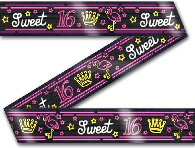 Paper Dreams Party Tape Sweet 16 Neon 12 Meter