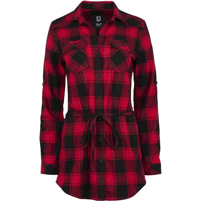 Brandit Lucy Dames Longsleeve - rood/zwart - L