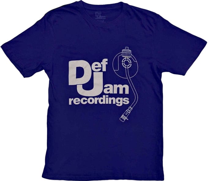 Def Jam Recordings - Logo & Stylus Heren T-shirt - L - Blauw